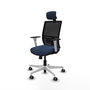 PIQUERAS Y CRESPO Silla de oficina Yunquera con mecanismo Sincro/Traslack, Azul marino y Negro