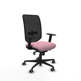 Silla Ossa para teletrabajo según normativa, ideal para casa y , con apoyabrazos regulables, respaldo fijo y mecanismo sincro 5 posiciones