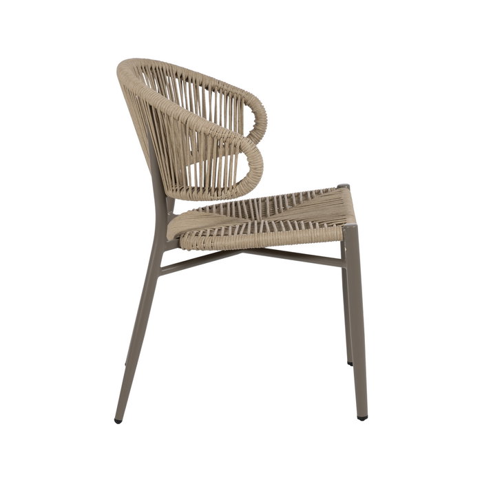 Silla Natural-Gris Pe-Aluminio Exterior 59 X 58 X 79 cm (Set de 2)