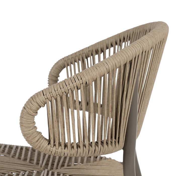 Silla Natural-Gris Pe-Aluminio Exterior 59 X 58 X 79 cm (Set de 2)