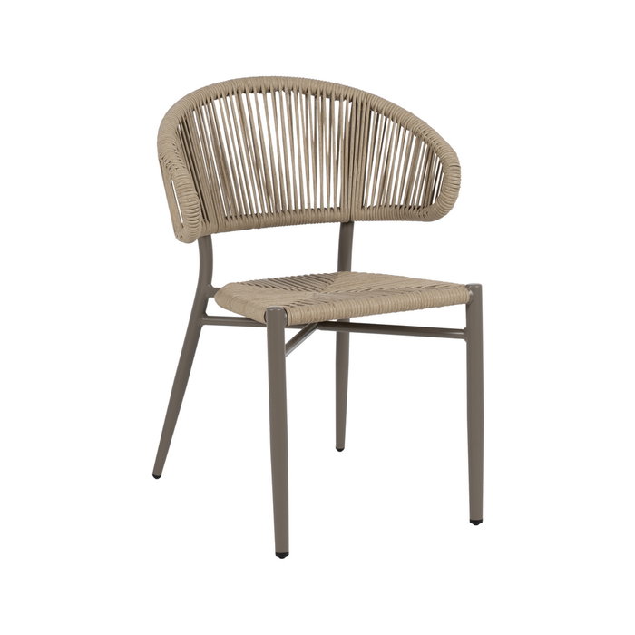 Silla Natural-Gris Pe-Aluminio Exterior 59 X 58 X 79 cm (Set de 2)