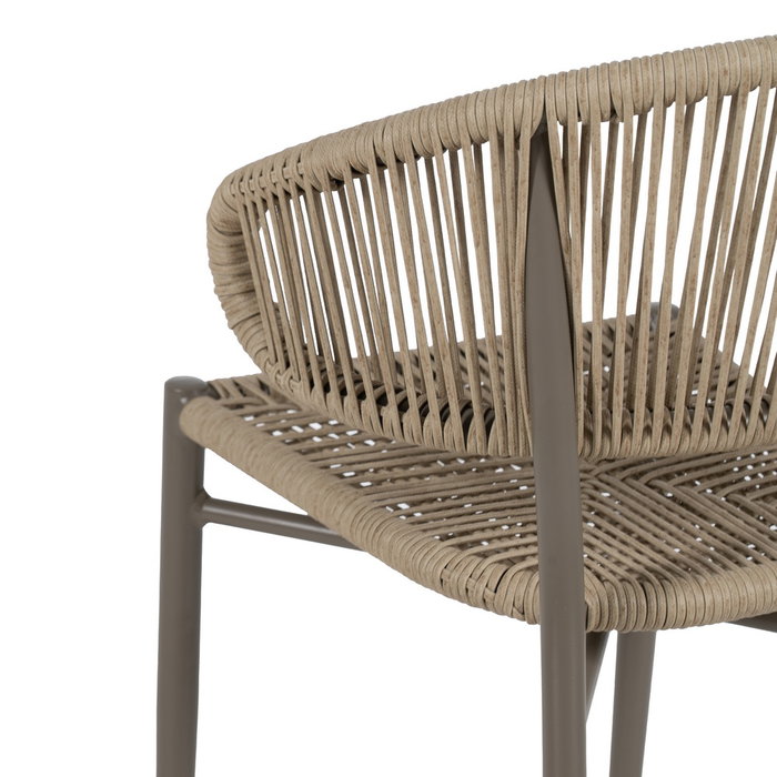 Silla Natural-Gris Pe-Aluminio Exterior 59 X 58 X 79 cm (Set de 2)