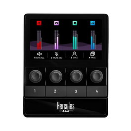 Hercules Stream 100 Controlador de Audio para Livestreams con Pantalla LCD e Intuitivo Manejo de Sonido