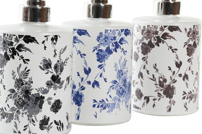 DKD Home Decor Dosificador Tradicional Negro y Azul Marino 8 x 17 x 10 cm 450ml Cristal y ABS (12 Unidades)