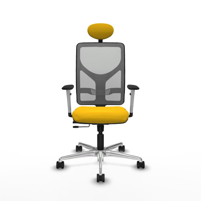 PIQUERAS Y CRESPO Silla de oficina Motilla con mecanismo Sincro/Traslack, Amarillo y Gris