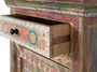 GINER Y COLOMER Mesita de Noche de Madera de Mango con Cajón y Puerta, Pintada a Mano, Multicolor