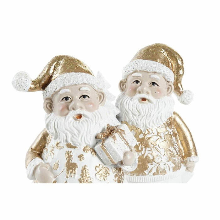 DKD Home Decor Figura de Santa Claus en Resina, Pack de 2, Dorado