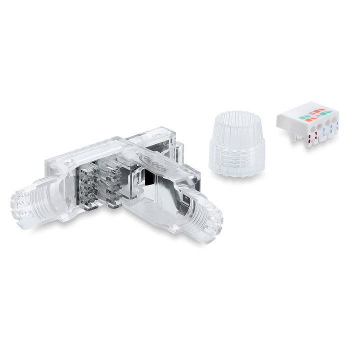 DeLOCK 91127 Conector RJ45 Cat.6A sin blindar transparente/negro