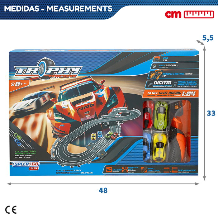 SPEED&GO Pista de Slot Eléctrica con 4 Coches