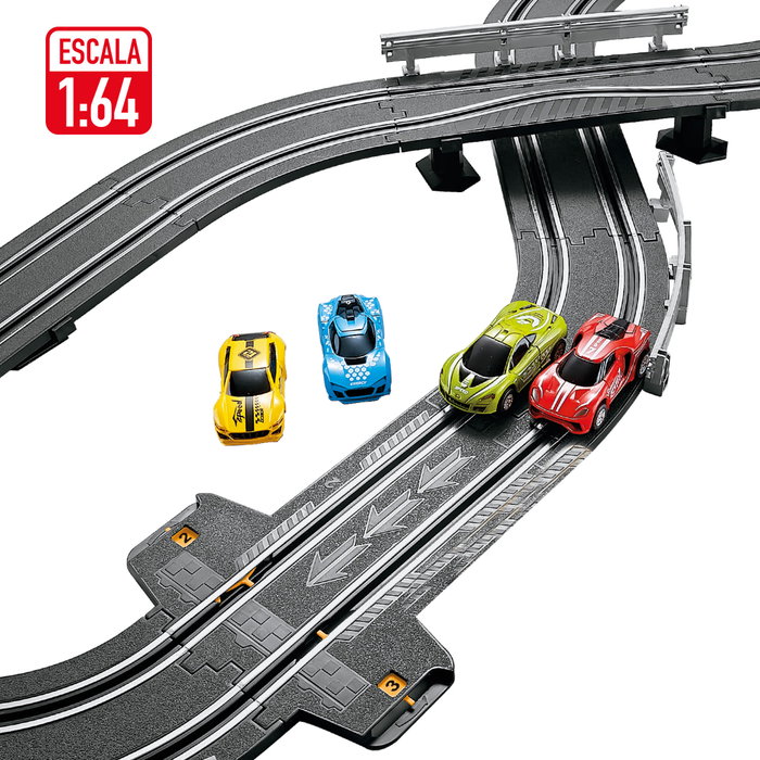 SPEED&GO Pista de Slot Eléctrica con 4 Coches