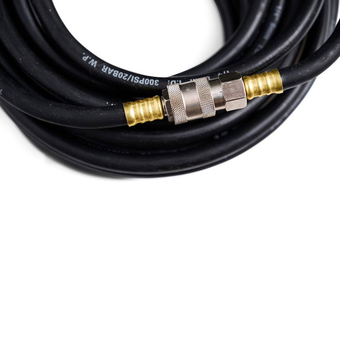 Probuilder Manguera para Aire Comprimido 10m x 15.5mm Caucho Negro 3/8" Montaje Rápido