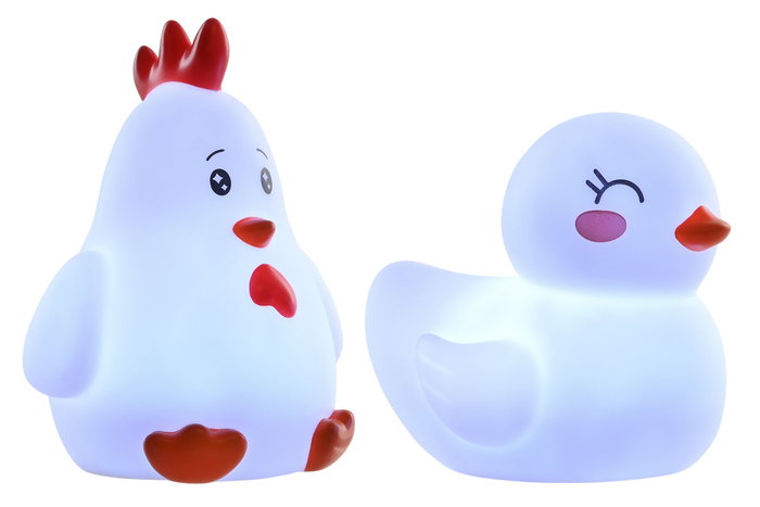 DKD Home Decor Quit Miedo Infantil Silicona LED Blanco 14 x 10 x 12 cm (6 Unidades)