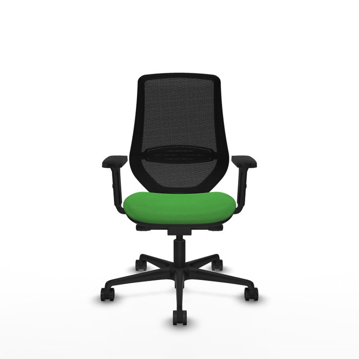 PIQUERAS Y CRESPO Silla de oficina Mardos Verde/Negro con mecanismo Sincro/Traslack, Brazos 2D y Apoyo Lumbar 1D