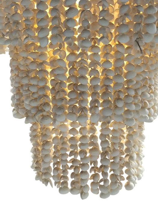 DKD Home Decor Lámpara de Techo de Conchas Hecha a Mano Blanco
