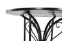 DKD Home Decor Mesa Redonda de Metal y Cerámica Negro