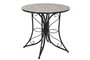 DKD Home Decor Mesa Redonda de Metal y Cerámica Negro