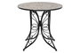 DKD Home Decor Mesa Redonda de Metal y Cerámica Negro