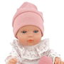 Berjuan Muñeco Baby Smile Niña con Gorro Rosa y Cuerpo de Vinilo Articulado. 30 cm