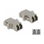 DeLOCK Acoplador de Fibra Óptica LC Duplex Monomodo Metal Plata