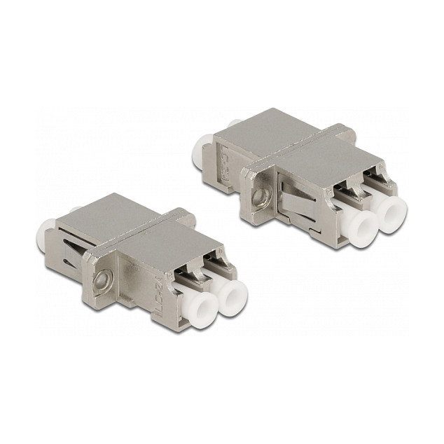 DeLOCK Acoplador de Fibra Óptica LC Duplex Monomodo Metal Plata DeLOCK Acoplador de Fibra Óptica LC Duplex Monomodo Metal Plata