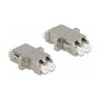 DeLOCK Acoplador de Fibra Óptica LC Duplex Monomodo Metal Plata
