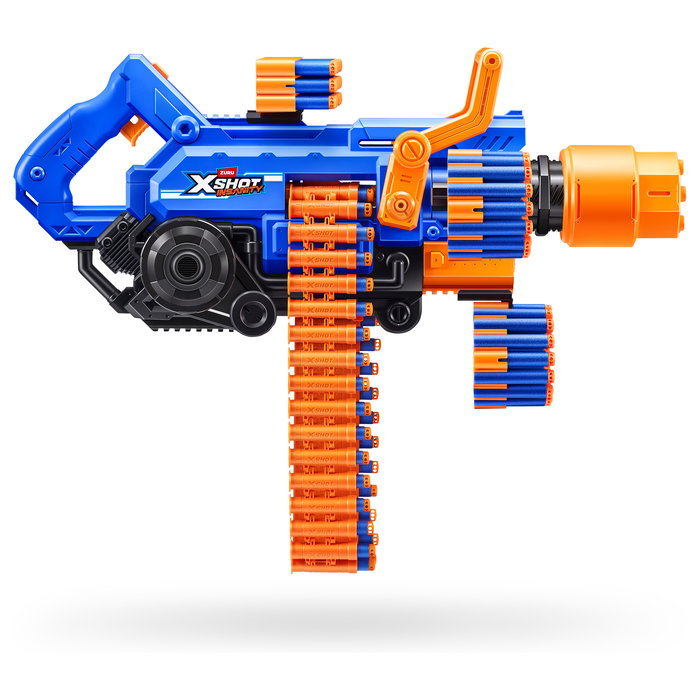 ZURU XSHOT Insanity Blaster Smoke N Barrel - Pistola de juguete con 72 darts, alcance 30m, para ninos 8+ (Ref: 36823)