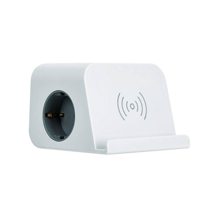 Simon Base Combiflat con 2 tomas Schuko, 2 USB-A, 2 USB-C y carga inalámbrica blanca Simon Base Combiflat con 2 tomas Schuko, 2 USB-A, 2 USB-C y carga inalámbrica blanca