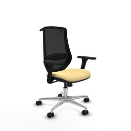 PIQUERAS Y CRESPO Silla de oficina Mardos con mecanismo Sincro, Crema y Negro