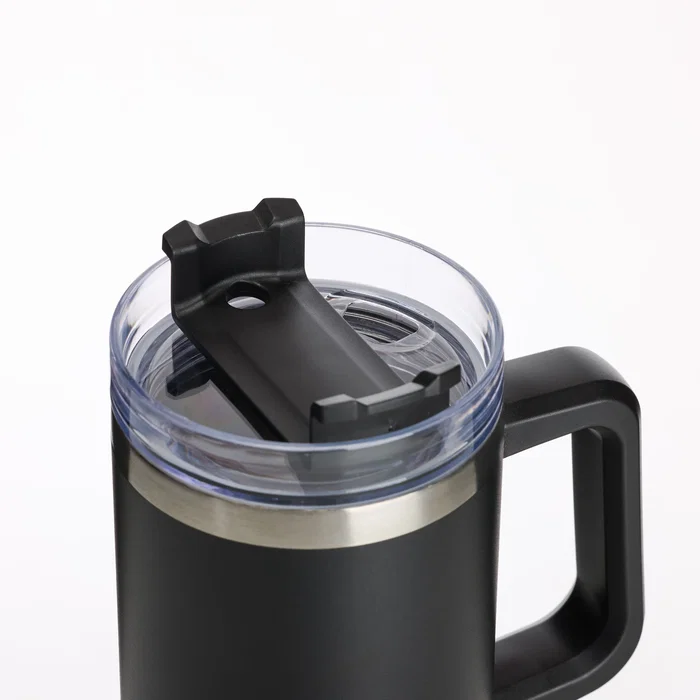 Muitomas TRAVELMUG900BK Taza de viaje con asa 900 ml negro, acero inoxidable de doble pared a prueba de fugas