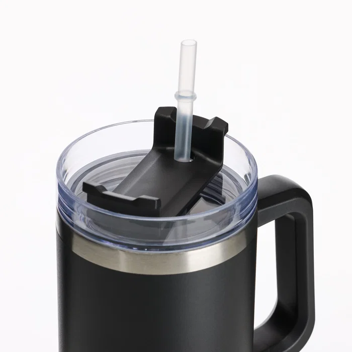 Muitomas TRAVELMUG900BK Taza de viaje con asa 900 ml negro, acero inoxidable de doble pared a prueba de fugas