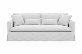 DKD Home Decor Sofá de Lino Pluma 213x111x85 Desenfundable Topo