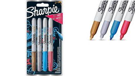 Rotulador Permanente Sharpie Metallic F Blister De 4 (Rojo, Azul, Oro Y Plata)