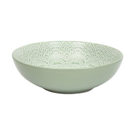 Home Deco Factory Plato Hondo Mirage Verde Cerámica Diámetro 18,5 cm