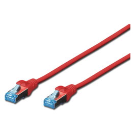 Digitus Cable de Red SF/UTP Cat5e 2m RJ45 con Protector Hebilla Color Rojo Polybag