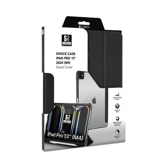 Subblim Funda Clear Shock Case para iPad Pro 13 pulgadas M4 7ª Generación Negro
