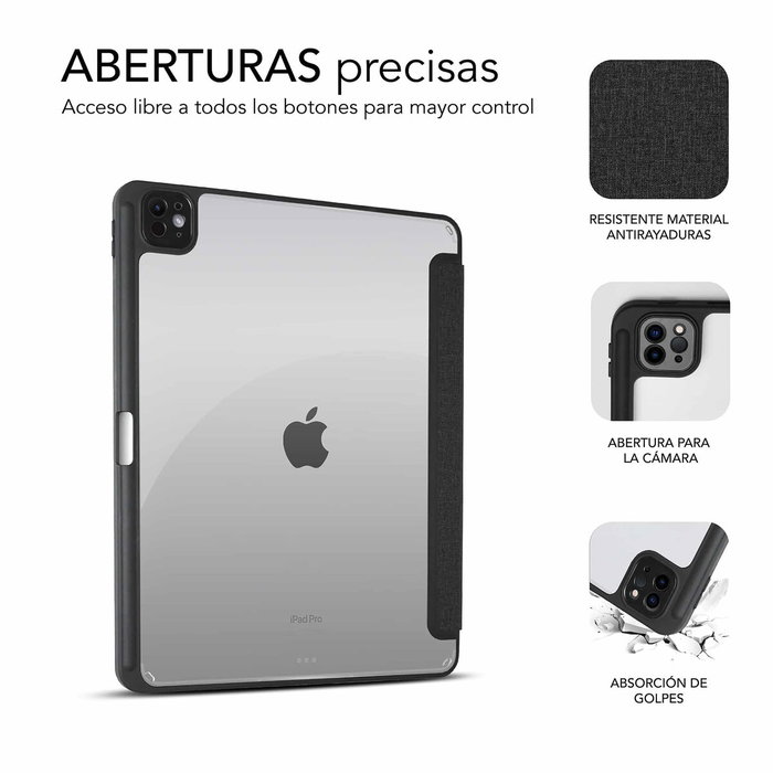 Subblim Clear Shock Case para iPad Pro 13 pulgadas M4, Negro