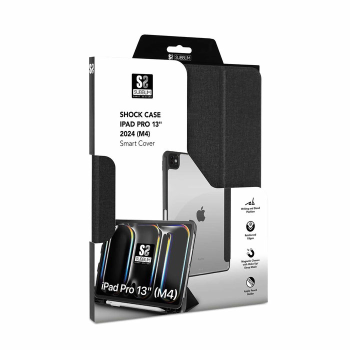 Subblim Clear Shock Case para iPad Pro 13 pulgadas M4, Negro