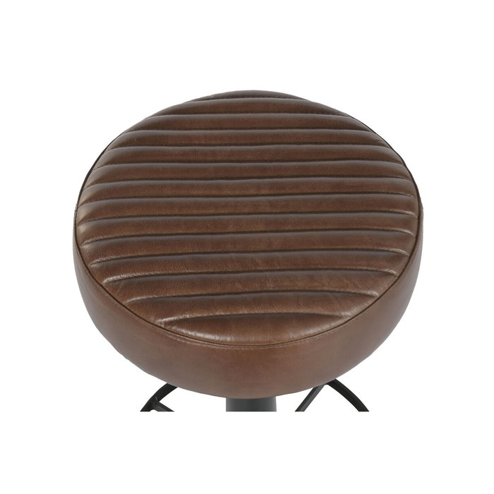 DKD Home Decor Taburete Vintage Giratorio en Piel