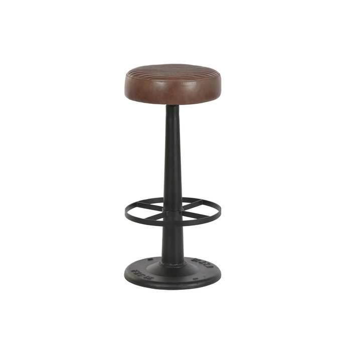 DKD Home Decor Taburete Vintage Giratorio en Piel