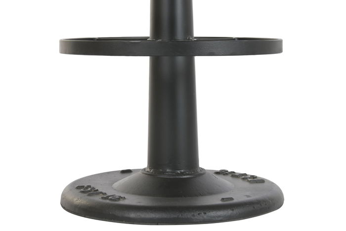 DKD Home Decor Taburete Vintage Giratorio en Piel - Hierro, 36x76x36 cm, Color Negro o Marrón