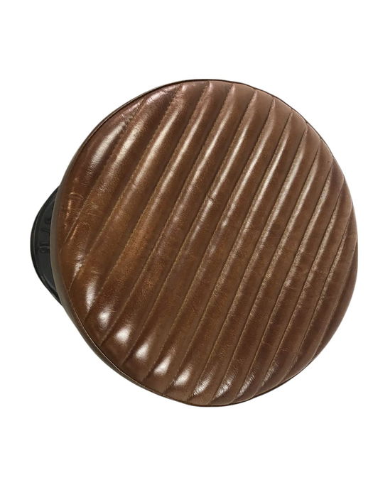 DKD Home Decor Taburete Vintage Giratorio en Piel - Hierro, 36x76x36 cm, Color Negro o Marrón