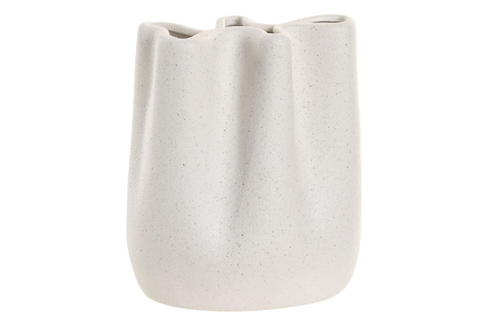 DKD Home Decor Jarrón de Cerámica Blanco 16x11x18 cm DKD Home Decor Jarrón de Cerámica Blanco 16x11x18 cm