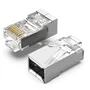 Vention IDCR0-100 Conector RJ-45 Cat.6 FTP, Macho Derecho, Metal y PC, Color Plata Transparente, 100 Unidades