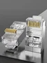 Vention IDCR0-100 Conector RJ-45 Cat.6 FTP, Macho Derecho, Metal y PC, Color Plata Transparente, 100 Unidades