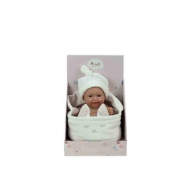 Muñecas Arias Elegance - Muñeca Lupi Beige de 26 cm con Canastilla, Cuerpo de Vinyl