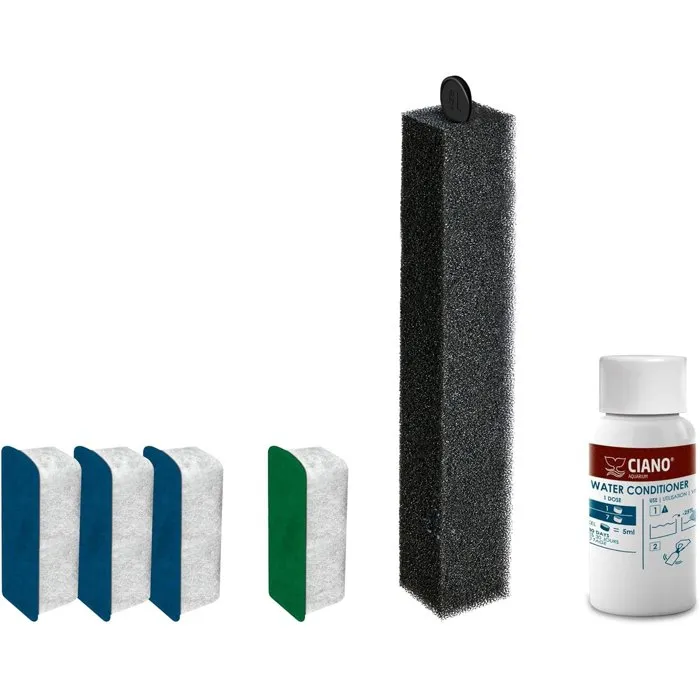 CIANO Kit de mantenimiento para acuarios tamaño L reacondicionado con 3 cartuchos y acondicionador CIANO Kit de mantenimiento para acuarios tamaño L reacondicionado con 3 cartuchos y acondicionador