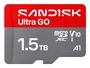 SanDisk Ultra GO 1,5 TB MicroSDXC UHS-I Gris y Rojo