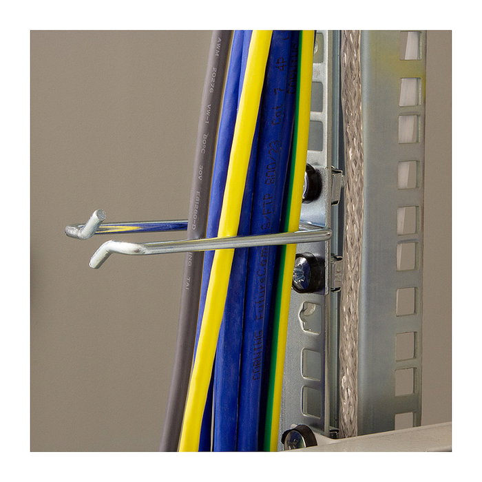 LogiLink Set de 2 soportes de gestión de cables de 19 pulgadas, acero, 40 x 80 mm