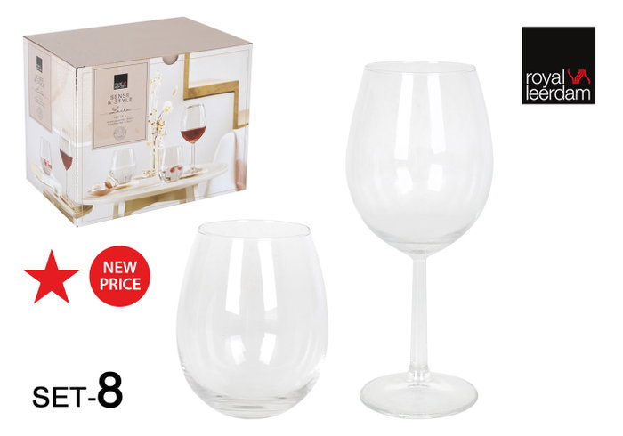 Royal Leerdam Set Laila de 4 Copas y 4 Vasos Royal Leerdam Set Laila de 4 Copas y 4 Vasos