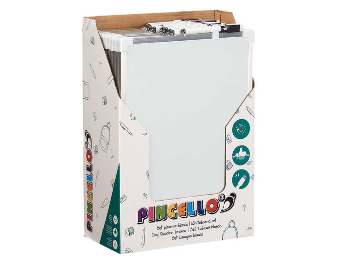 Pincello Pizarra Magnética de Aluminio Blanca 25 x 35 cm (Set de 12)